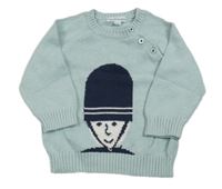 Svetlomodrý sveter s vojákem Vertbaudet
