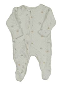 Biely prešívaný overal s duhami a mraky George