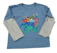 Modro-šedé triko s dinem John Lewis