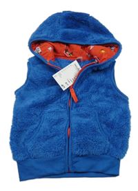 Nové - Tmavomodrá chlpatá vesta s kapucňou Kiki&Koko