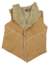 Okrová semišová zateplená vesta Y.F.K.