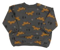 Antracitová mikina s liškami TEX