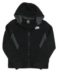Čierno-sivá prepínaci mikina s logom a kapucňou Nike