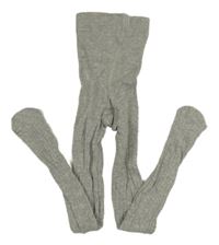 Šedé žebrované punčocháče