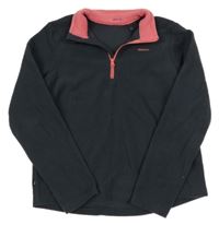 Antracitovo-ružová fleecová funkčná mikina Quechua