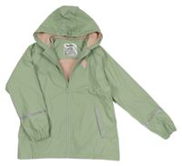 Mintová vodeodolná zateplená bunda so srdiečkom a kapucňou Lupilu