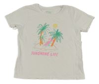 Bílé tričko s palmami Primark