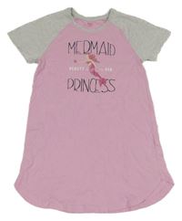 Růžovo-šedá noční košile s mořskou pannou Yigga