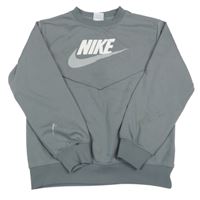 Sivá športová mikina s logom Nike