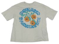 Smotanové tričko s citrusy a nápismi M&S