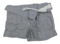 Čierno-biele pruhované kraťasy Benetton