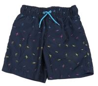Tmavomodré plážové kraťasy s obrázkami Primark