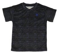 Černo-modro-béžové melírované sportovní tričko 