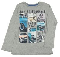 Svetlosivé tričko s autami