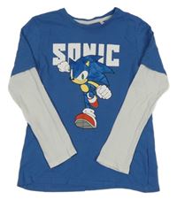 Modro-bílé triko se Sonicem C&A