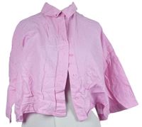 Dámská růžová lněná crop halenka Primark 