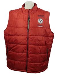 Pánská červená šusťáková zateplená outdoorová vesta s nápisy Atlas vel. 3XL