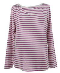Nové - Dámské bílo-purpurové pruhované triko George 