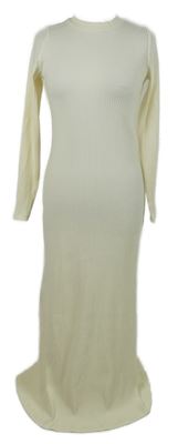 Dámske smotanové rebrované dlhé šaty Asos