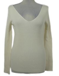 Dámsky smotanový rebrovaný sveter