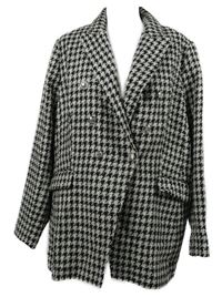 Dámský černo-bílý vzorovaný kabát M&S