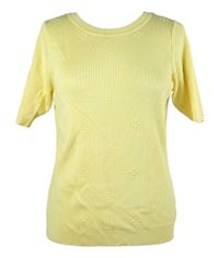 Dámske žlté rebrované vzorované pletené tričko F&F