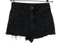 Dámské černé riflové kraťasy s prošoupáním Topshop 