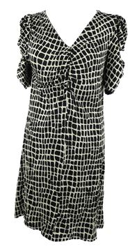 Dámske čierno-béžové vzorované šaty Next