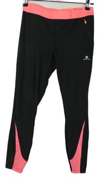 Dámské černo-neonově růžové sportovní funkční legíny Domyos 