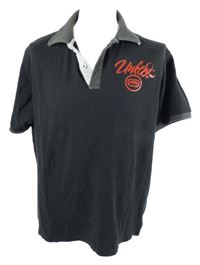 Pánske čierne polo tričko s logom Unltd