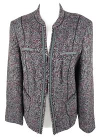 Dámský černo-růžový melírovaný vlněný sakový cardigán Gerry Weber 