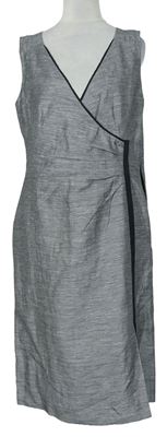 Dámske sivé šaty s pruhom a nařasením S. Oliver