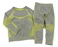 2 set - Šedo-žluté funkční triko + funkční kalhoty Lupilu