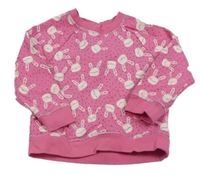 Ružová bodkovaná mikina s králíčky Mothercare