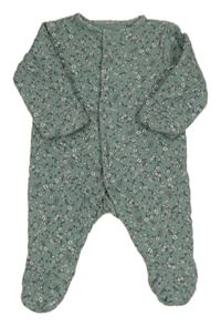 Modrý květinový zateplený overal Tu