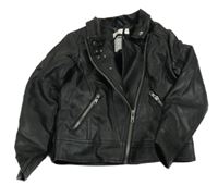 Čierna koženková zateplená bunda so cvokmi  Orchestra