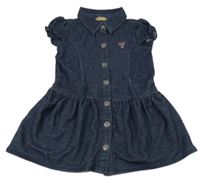 Tmavomodré melírované šaty s výšivkou Guess