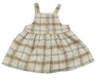 Béžovo-hnědo-bílé kostkované šaty C&A