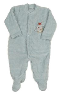 Světlemodrý chlupatý overal se slonem