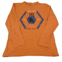 Oranžové tričko s potlačou Yigga