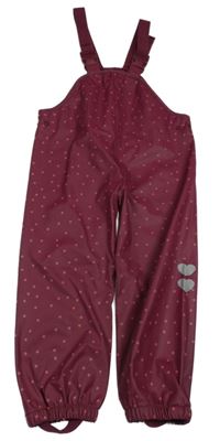 Vínové nepromokavé laclové kalhoty s kytičkami Topolino