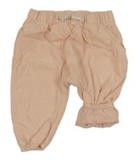 Světlerůžové plátěné podšité kalhoty H&M