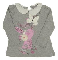 Sivé tričko s králikom TU