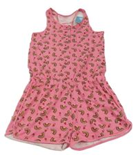 Nové - ružový kraťasový overal s duhami Pepperts