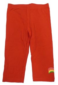 Červené capri legíny s dúhou