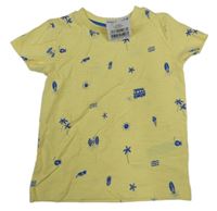 Nové - Žluté tričko s plážovým motivem Next