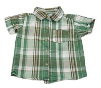 Bielo-zeleno-hnedá košeľa