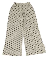 Smetanové široké tepláky s Mickey H&M