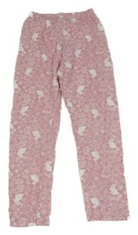 Růžovo-bílé pyžamové kalhoty s králíky H&M