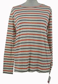 Nové - Dámske smetanovo-šeo-červené pruhované tričko Samsoe Samsoe